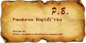 Pandurov Boglárka névjegykártya